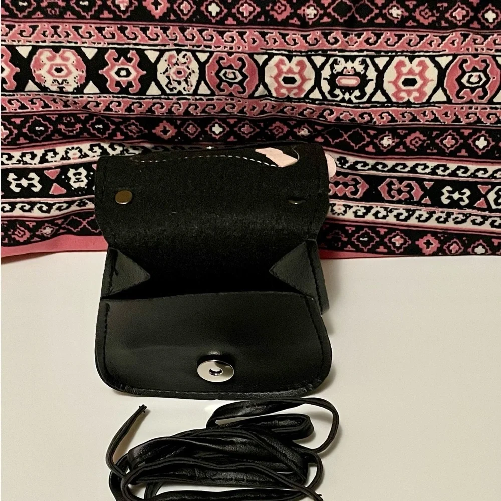 Y2K Nostalgia, Hello Kitty Pink and Black Crossbody Bag, Necklace, & Stickers